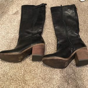 Luck brand under the knee boots distressed sole